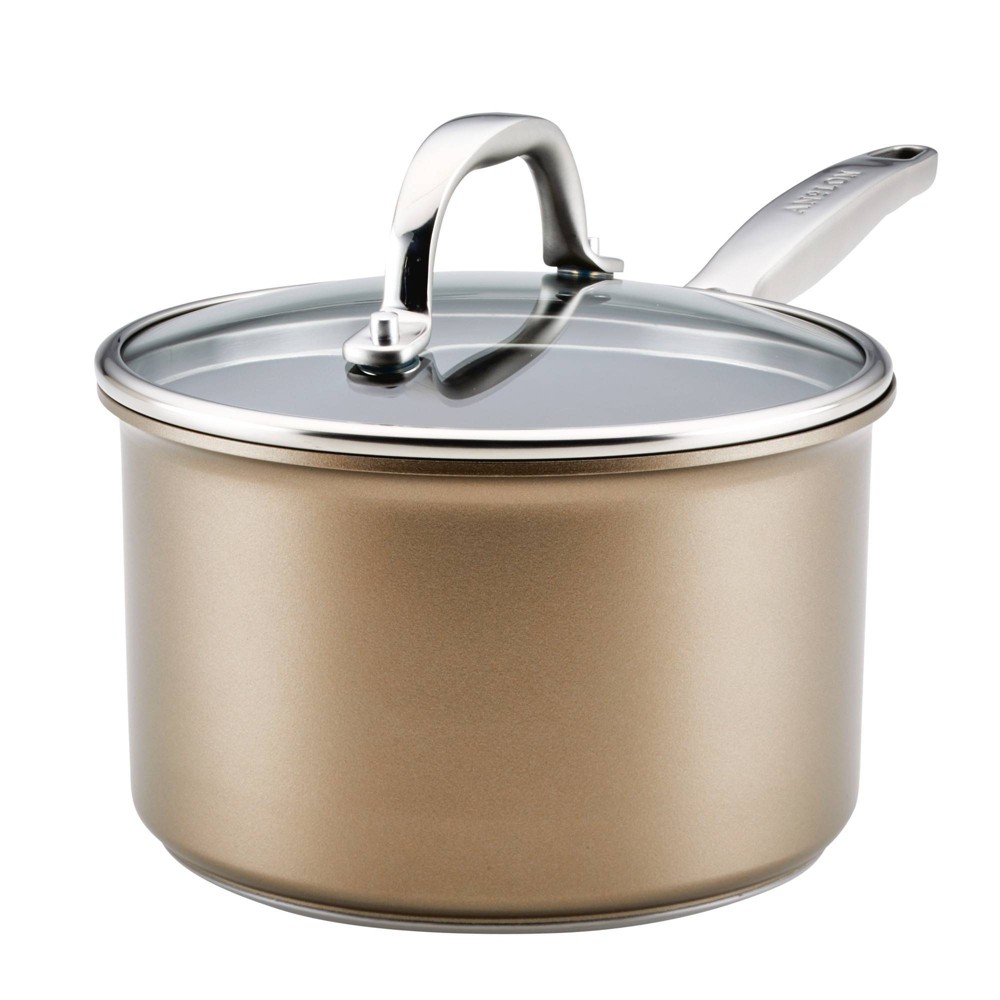 Photos - Pan Anolon Ascend 3qt Hard Anodized Nonstick Saucepan with Lid Bronze 