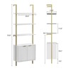 Ladder Bookshelf with Cabinet, 71" Tall Bookcase, 6-Tier Display Rack - 2 of 4