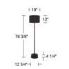 Possini Euro Design Meridian Modern 72" Tall Floor Lamp with Round Riser Oil Rubbed Bronze Light Blaster LED Black Shade for Living Room - 4 of 4