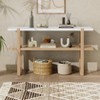 KTMBDW Console Table, 2 Tier Entryway Table with Storage Shelves and Marble-Effect Top, Narrow Sofa Tables for Living Room, Foyer, Hallway, Entrance - 3 of 4