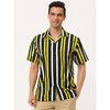 Lars Amadeus Men's Summer Irregular Printed Camp Collar Short Sleeves Button Down Hawaiian Shirt - 2 of 4