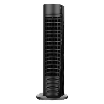 Black Remote Controlled Oscillating Tower Fan with Four Speeds