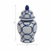 Decorative Ceramic Temple Jar for Living Room Decor - Stylish Home Decor for Bedroom, Office, and Table Centerpiece - Blue & White - 4 of 4