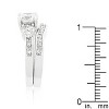 Slickblue Women’s Triple Stone Wedding Set – Rhodium Finish with Clear Cubic Zirconia, Size 5-10 - 4 of 4
