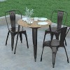 Emma and Oliver Indoor/Outdoor Dining Table, 30" Round All Weather Poly Resin Top with Steel Base - 3 of 4