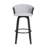HomeRoots 26" Light Gray And Black Fabric Swivel Counter Height Bar Chair - 4 of 4