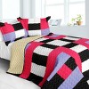 Slickblue Full/Queen Quilt Set, 100% TC Fabric Vermicelli Quilted Patchwork, Reversible, Multi Design & Color, 3pc - 2 of 4
