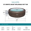 Bestway SaluSpa St. Moritz AirJet 2 to 7 Person Inflatable Hot Tub Round Portable Outdoor Spa with 180 Soothing AirJets and Cover, Brown - 2 of 4