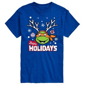 Men's - Teenage Mutant Ninja Turtles - Happy Holidays Short Sleeve Graphic T-Shirt - 1 of 4