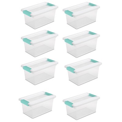 Sterilite Medium Clip Box, Stackable Small Storage Bin With