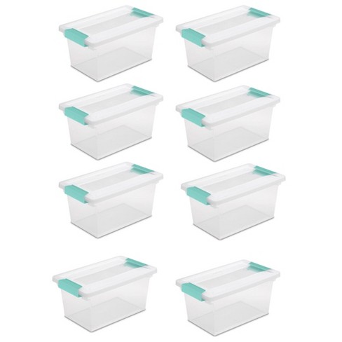 Sterilite Stack And Carry 2 Layer Handle Box, Stackable Plastic Small  Storage Container With Latching Lid, Bin To Organize Crafts, Clear, 4-pack  : Target