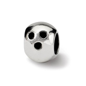 Black Bow Jewelry Sterling Silver Bowling Ball Bead Charm - 1 of 3