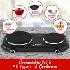 Brentwood Double-Cast-Iron 1,100-Watt Countertop Electric Burner Hot Plate with Temperature Control and Power Indicator Light, Black - 3 of 4