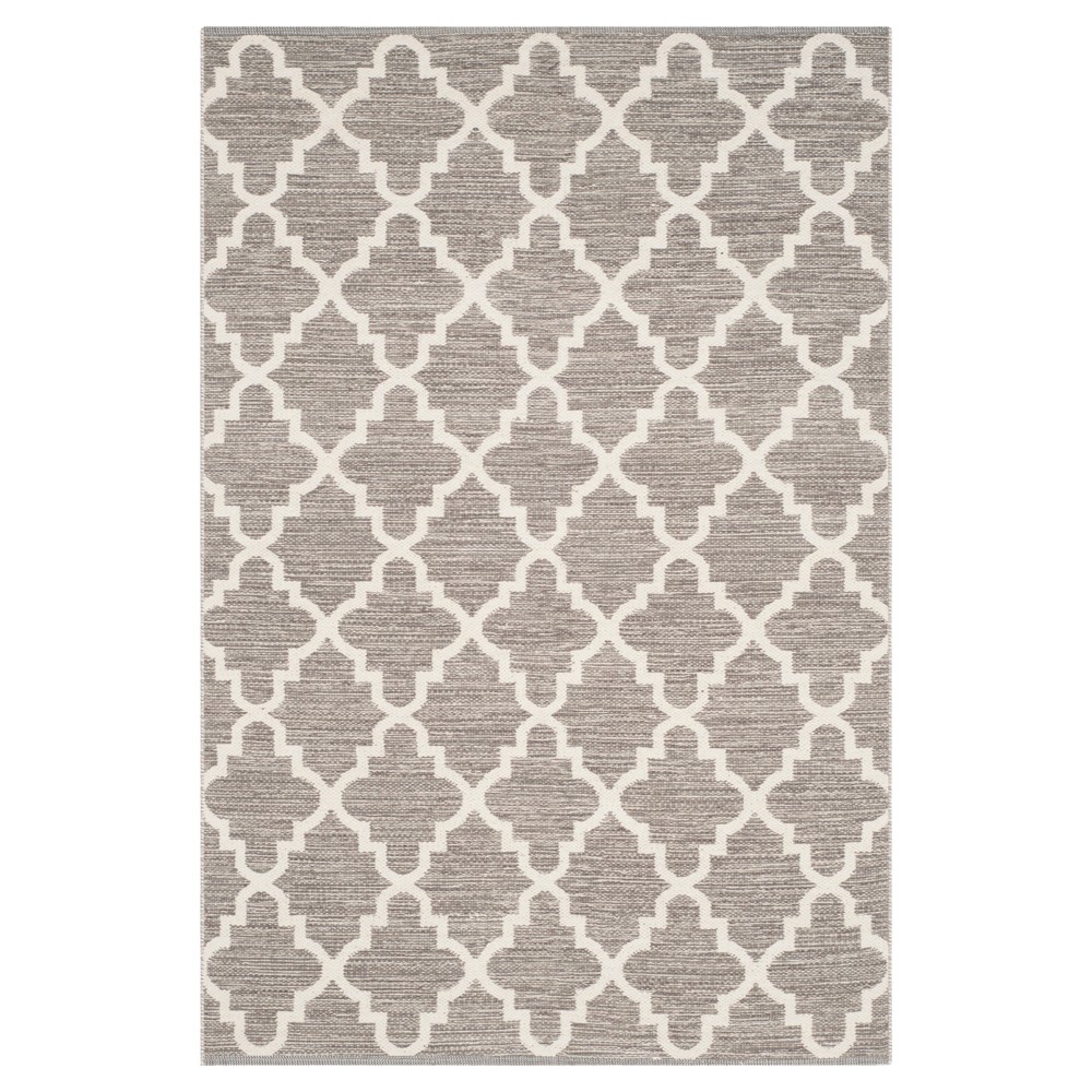 3'x5' Quatrefoil Design Montauk Woven Rug Gray/Ivory - Safavieh