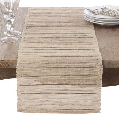 Saro Lifestyle Be Weave Me Natural Table Runner, 14"x72", Beige