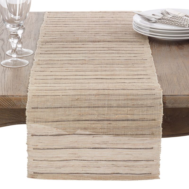Saro Lifestyle Be Weave Me Natural Table Runner, 14"x72", Beige, 1 of 4