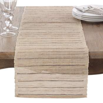 Saro Lifestyle Be Weave Me Natural Table Runner, 14"x72", Beige