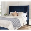 LOVMOR Upholstered Queen Bed  54" High Headboard Blue Velvet - 2 of 4