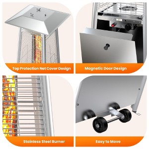 Kumasinova 90"H Pyramid Patio Heaters,48000 BTU Outdoor Heater with Wheels and Ignition,Patio Heater with 45° Auto Shut-Off - 1 of 4