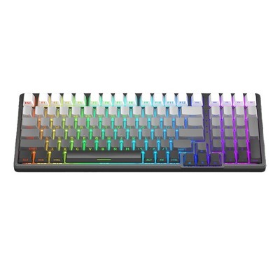 Gradient Wired Mechanical Keyboard Gasket Construction 99 Key Hot-Swappable Silver Axis Gaming Keyboard (black)