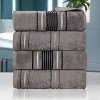 Zero Twist Cotton Solid and Floral Jacquard Bath Towel Set of 4 by Blue Nile Mills - 2 of 4
