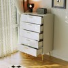 Famapy Vertical Dresser Storage Cabinet White 5 Drawer Large Storage Space Tall Cabinet Legs - 2 of 4