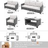 COZONY 5 Piece Patio Furniture Set, PE Rattan Sectional Sofa Coffee Table Washable Cushions for Garden Poolside - 2 of 4