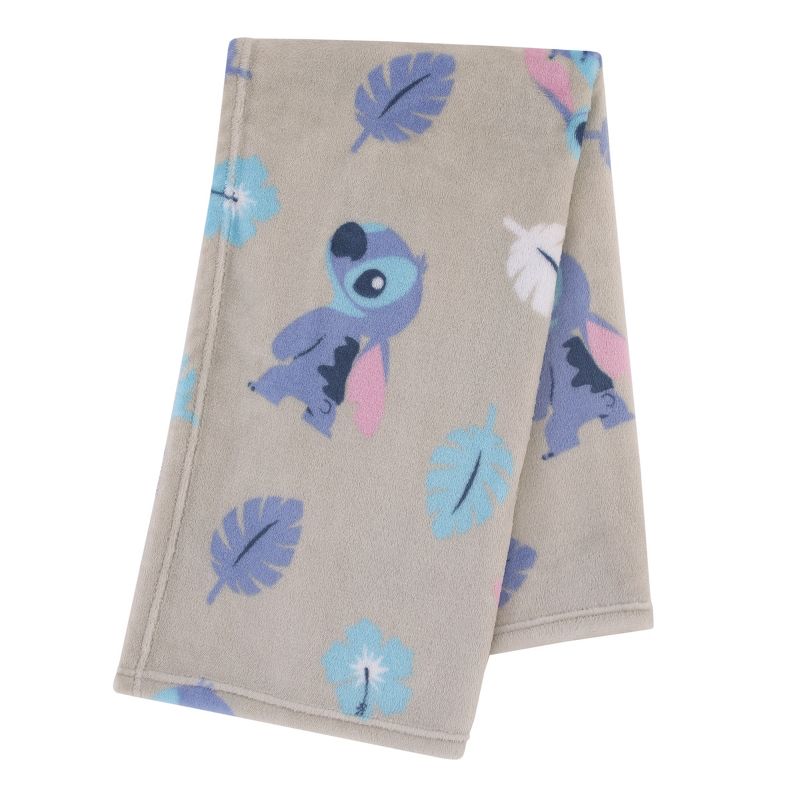 Disney Stitch Gray, Blue, Aqua, and White Super Soft Plush Baby Blanket, 2 of 5