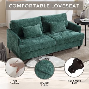 Velvet Lounge Chair Set-Barrel Chair & Ottoman for Bedroom Relaxation - 1 of 4