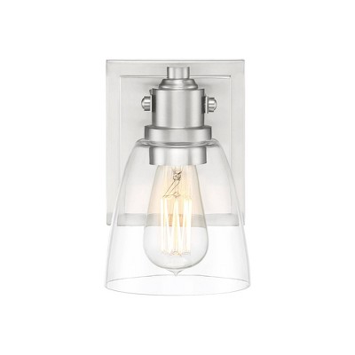 Osborne Brushed Nickel Wall Sconce with Clear Glass Shade