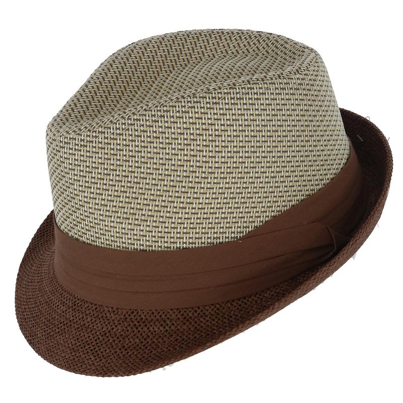 Kenny K Men's Two Tone Fedora with Pleated Band, 1 of 2