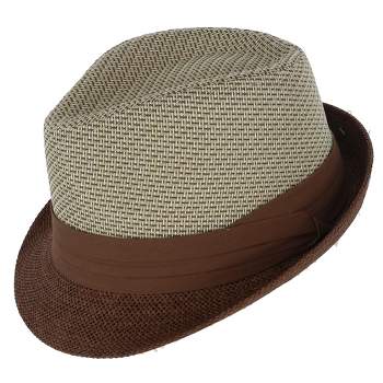 Kenny K Men's Two Tone Fedora with Pleated Band