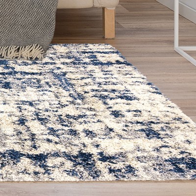 Myra Blue 6' x 9' Rectangular Shag Synthetic Area Rug