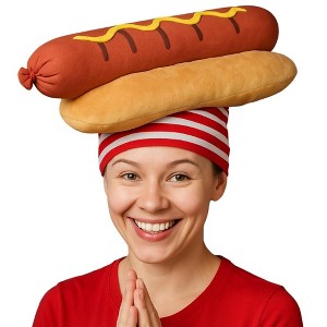ArtCreativity Plush Funny Hot Dog Hat Costume Accessory - 1 of 4