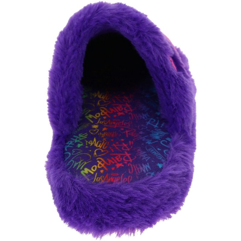 Rainbow High Girl's Slippers, Scuff Two-Tone House Shoe, Purple, Little Kid 8/9 to Big Kid 1/2, 4 of 6