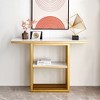 NicBex Faux Marbling Console Table for Entryway,Stylish Entryway Table with Metal Frame & Adjustable Feet,Sofa Table for Living Room,Corridor,Entrance - 2 of 4