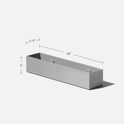 Geo Series 16" Gray Plastic-Stone Composite Planter Box Set