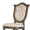 Royal Hampton Side Dining Chair Set of 2, Weathered Oak Wood, Tufted Beige Fabric - 4 of 4