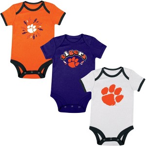 NCAA Clemson Tigers Infant Boys' 3pk Bodysuit - 1 of 4