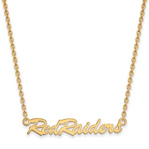 Black Bow Jewelry 14k Yellow Gold Plated Sterling Silver Texas Tech Red Raiders NCAA Necklace 18 Inch - 1 of 4