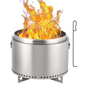20.5Inch Smokeless Firepit, with Removable Ash Base, Stainless Steel Wood Burning Fireplace for Camping, Outside, Bonfire, Backyard and Patio - 1 of 4