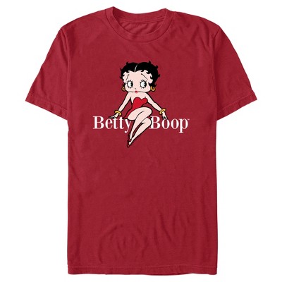 Men's Betty Boop Seated Logo T-shirt - Cardinal - X Large : Target