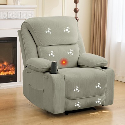 Electric Power Recliners with Massage and Heat Adjustable Armchair with Cup Stand, Ideal for Living Room, Office, Bedroom