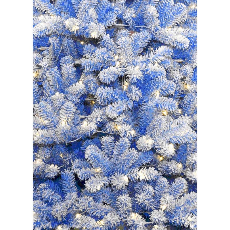 King of Christmas Duchess Blue Flock Artificial Christmas Tree, 3 of 7