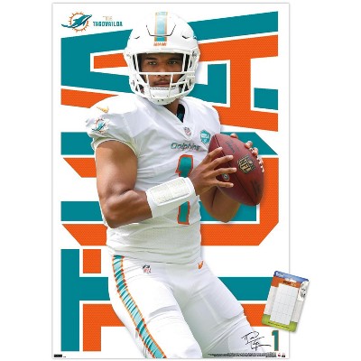 Trends International NFL Miami Dolphins - Tyreek Hill Feature Series 23  Framed Wall Poster Prints White Framed Version 22.375 x 34