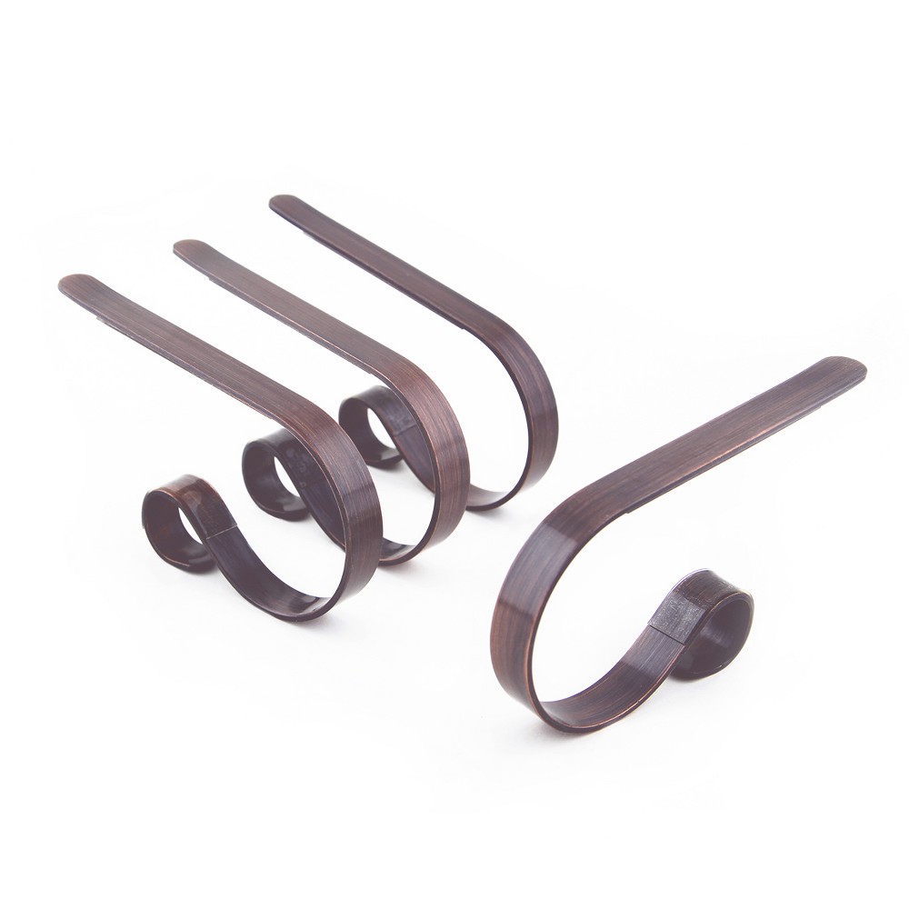 Original MantleClip Holiday Ornaments & Decor Oil-Rubbed Bronze Stocking Holder (4-Pack) MC0411
