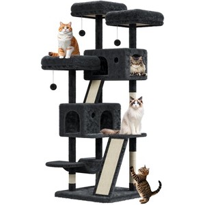 66" Tall Cat Tree Tower for Large Cats 20 Lbs+, Heavy Duty Indoor Cat Condo with Hammocks & Scratching Posts - 1 of 4