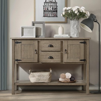 Farmhouse Console Table with Storage Shelf, Entryway Table with Storage, 48" Narrow Long Sofa Table, Console Tables for Living Room, Entryway, Foyer