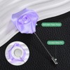 Unique Bargains Wedding Groom Boutonnieres Rose Flower Lapel Pins for Men 1 Pc - 2 of 4