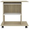 vidaXL Computer Desk White and Sonoma Oak 31.5 in.x19.7 in.x29.5 in. Engineered Wood - 4 of 4